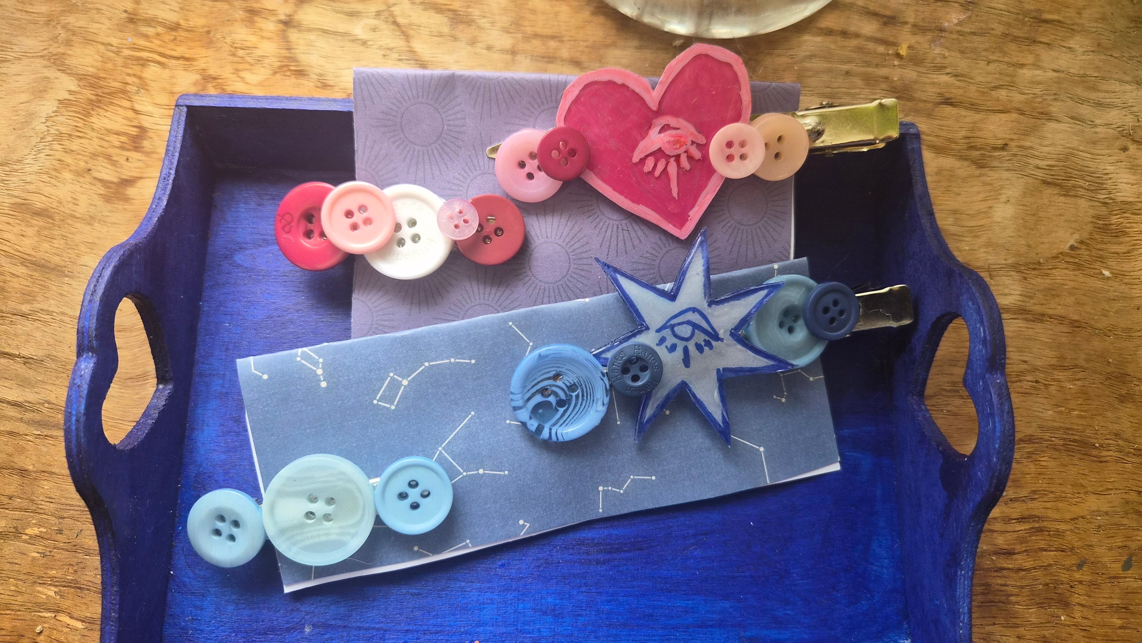 Button Hair Clips